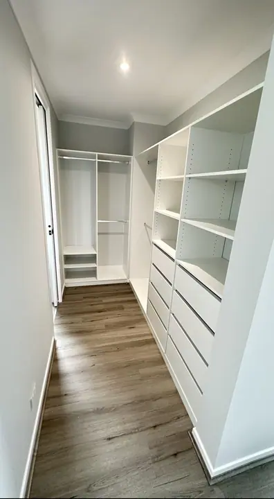 Corner walk-in wardrobe re-fit