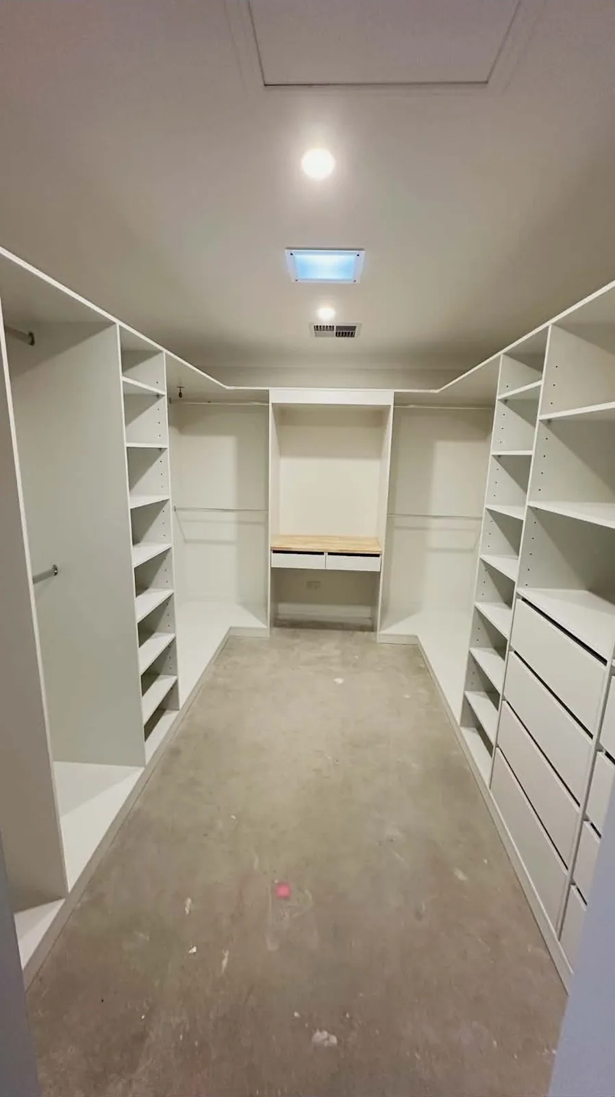 Custom wardrobe carcass and doors during installation