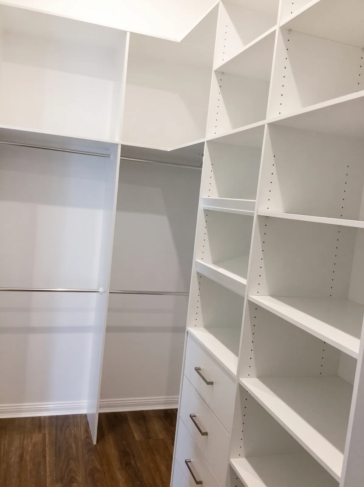Walk-in wardrobe designed from an onsite measure